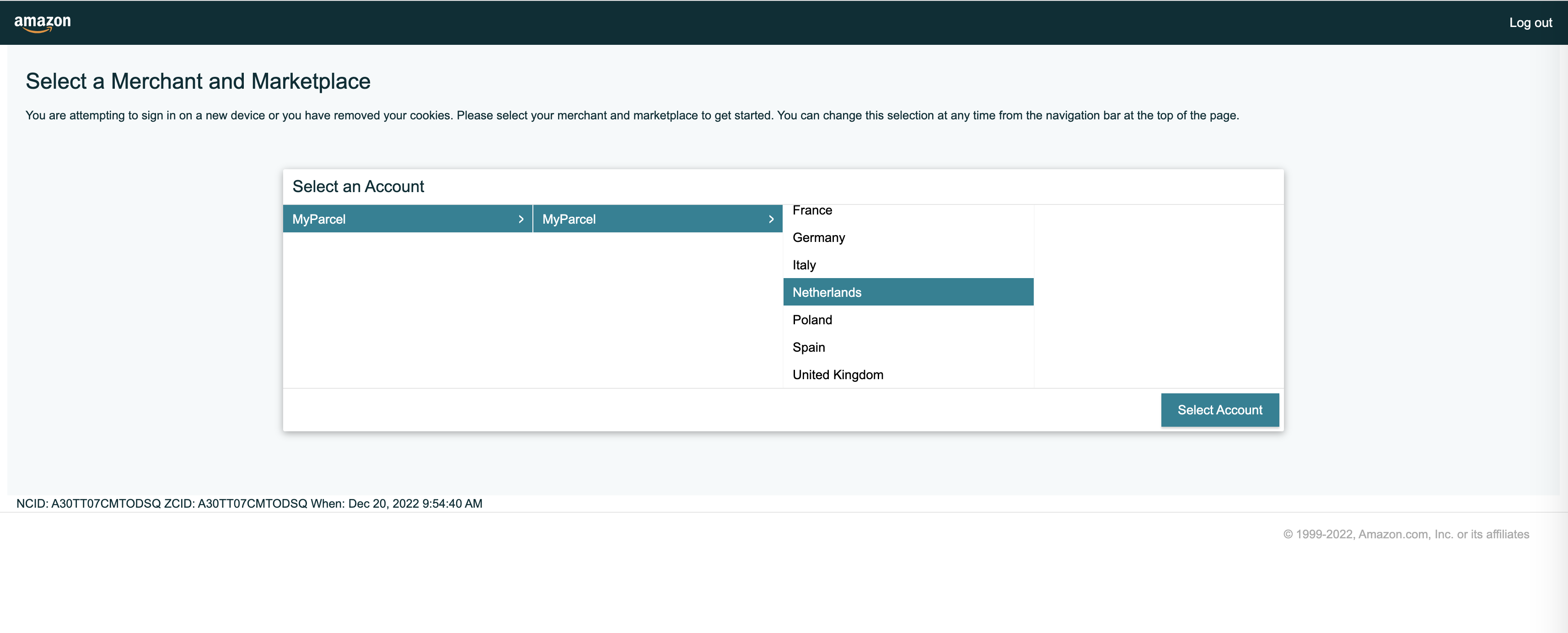 Amazon Selecteer een markt