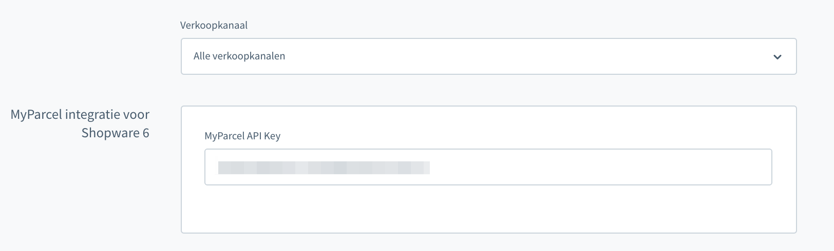 Shopware api instellingen
