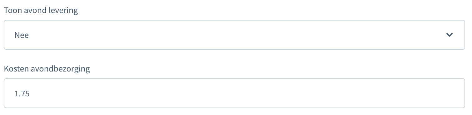 Shopware toon avondlevering