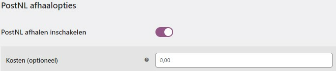 WooCommerce PostNL afhalen