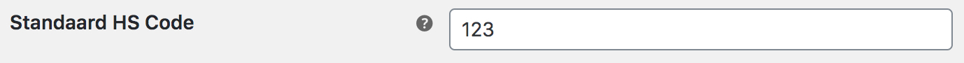 WooCommerce standaard hs code